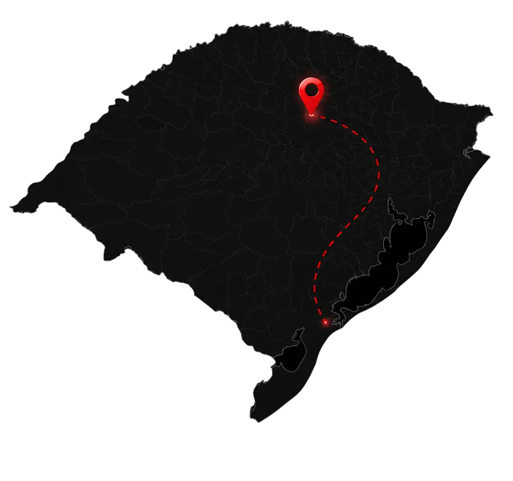 Mapa Rio Grande do Sul e Ônibus